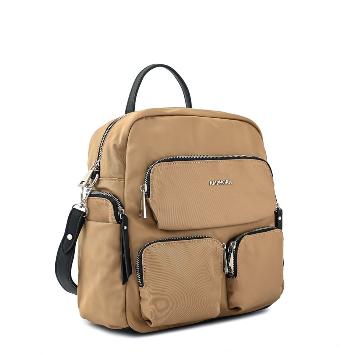 AMPHORA - Mochila mediana naty beige