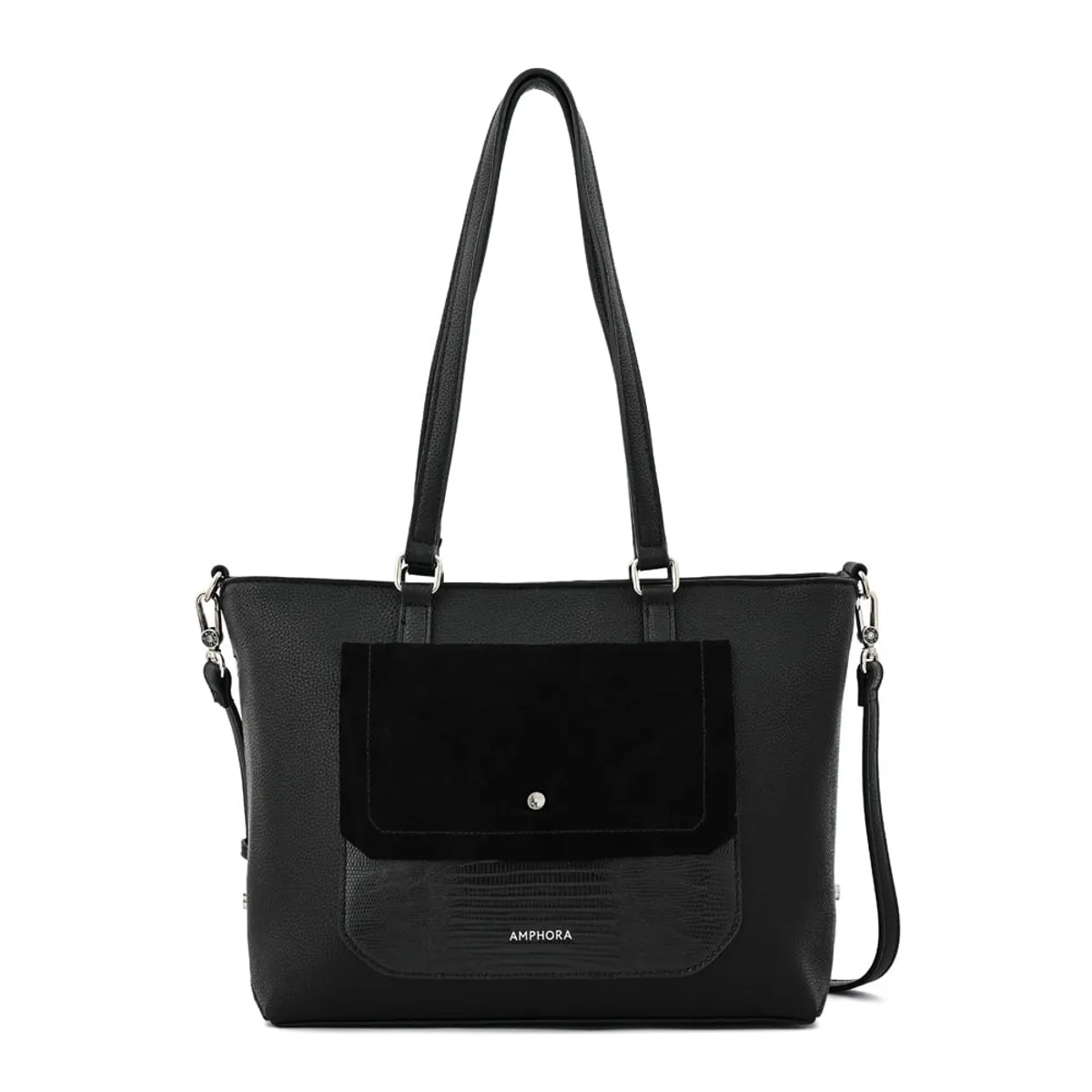 AMPHORA - Cartera tote mediana becca Negro especial