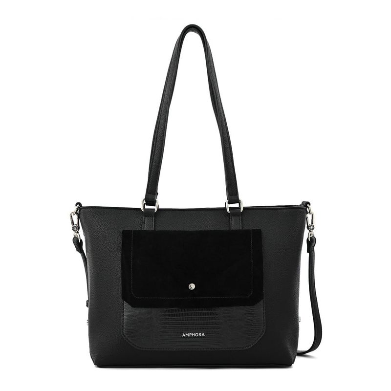 AMPHORA - Cartera dos asas mediana becca Negro especial