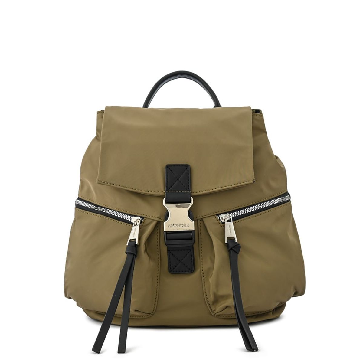 AMPHORA - Mochila nicole mediana verde oliva