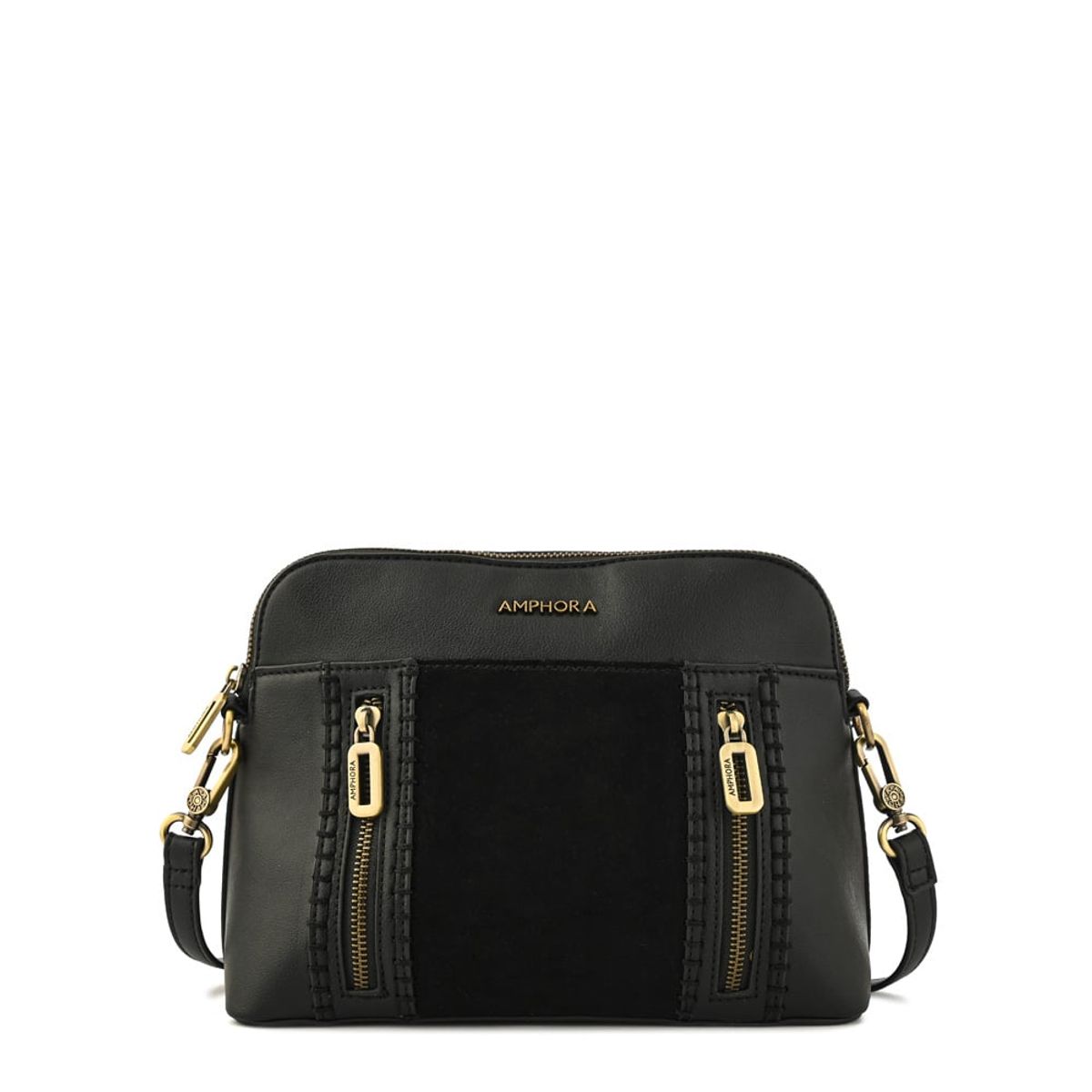 AMPHORA - Cartera bandolera mediana bertina Negro especial