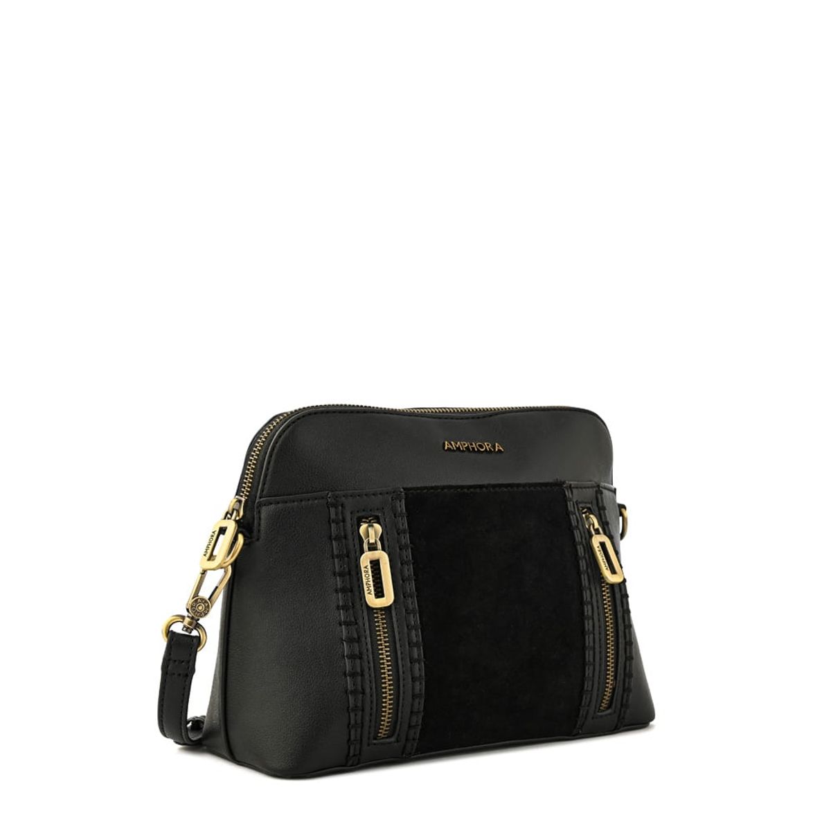 AMPHORA - Cartera bandolera mediana bertina Negro especial