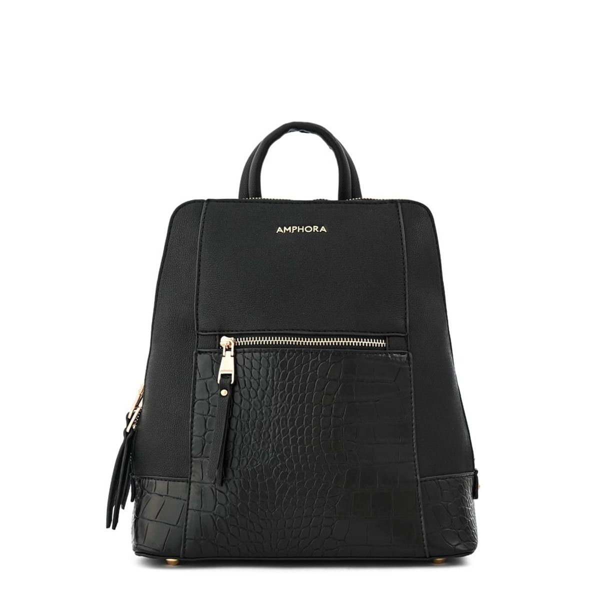 AMPHORA - Mochila mediana azalea Negro especial