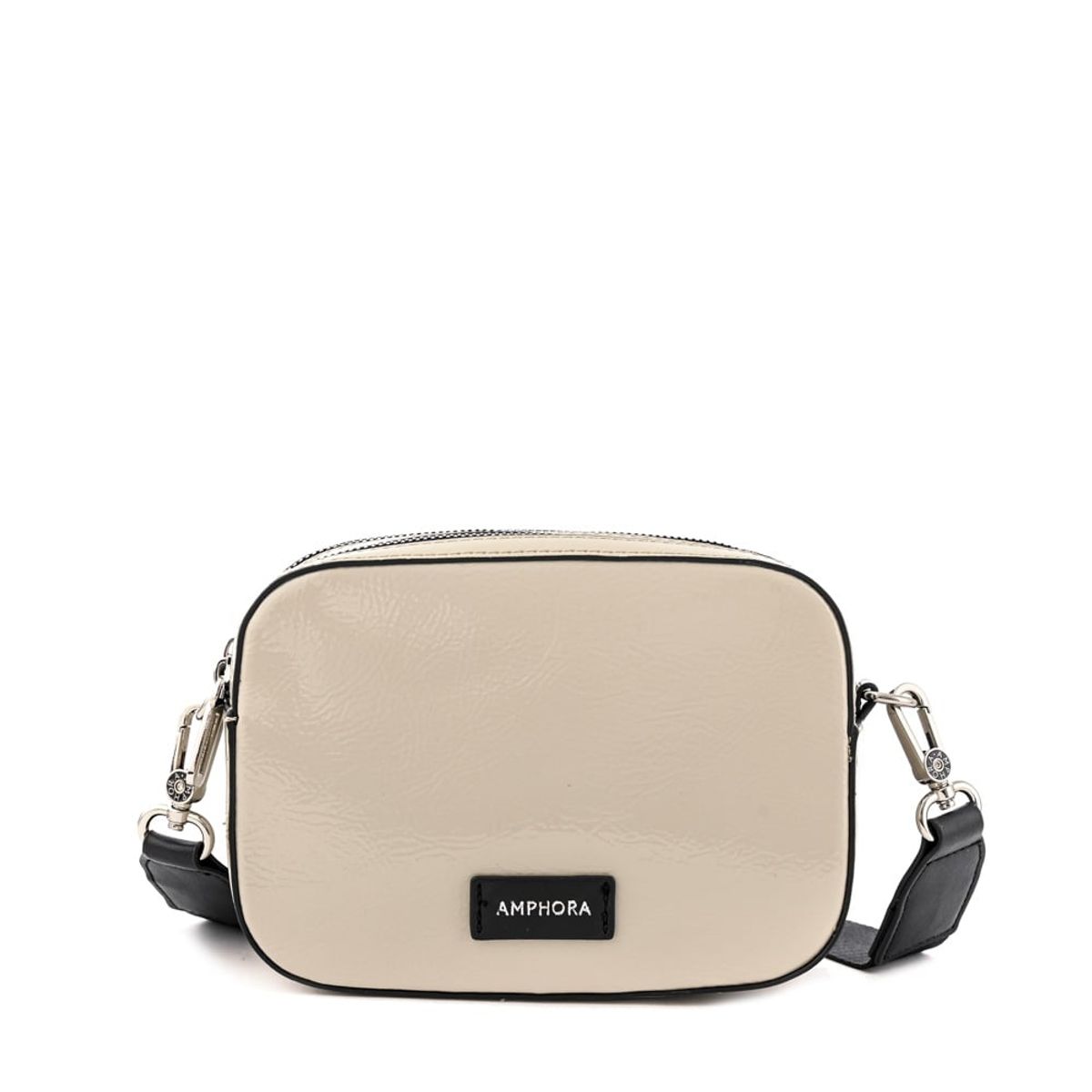 AMPHORA - Cartera bandolera marguerite mediana blanco crudo