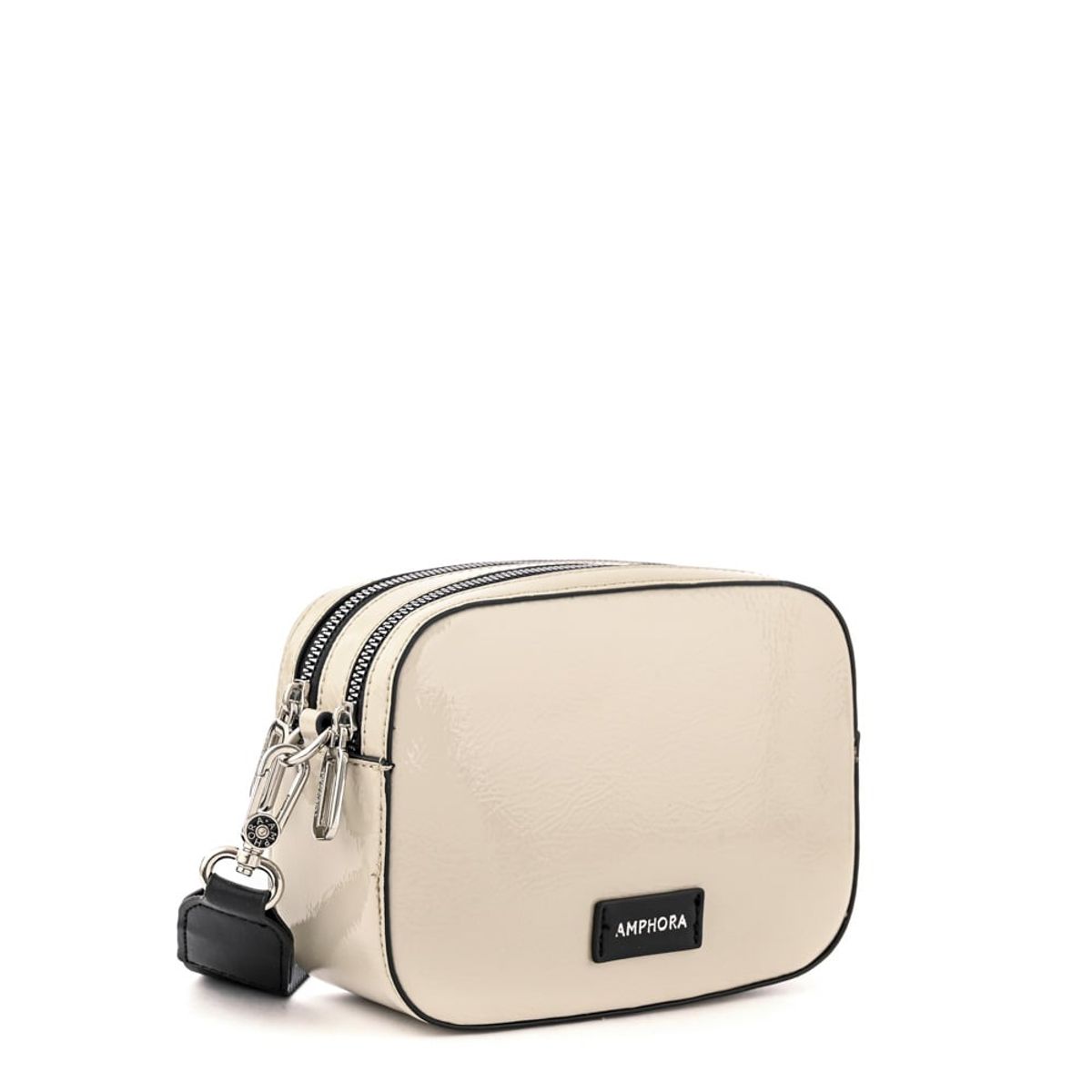 AMPHORA - Cartera bandolera marguerite mediana blanco crudo