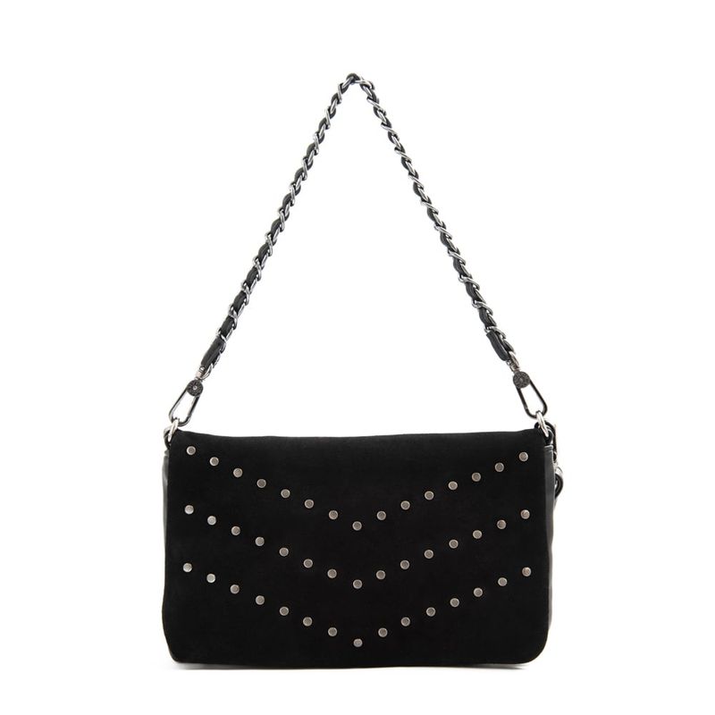 AMPHORA - Cartera bandolera con tapa mediana huber Negro especial