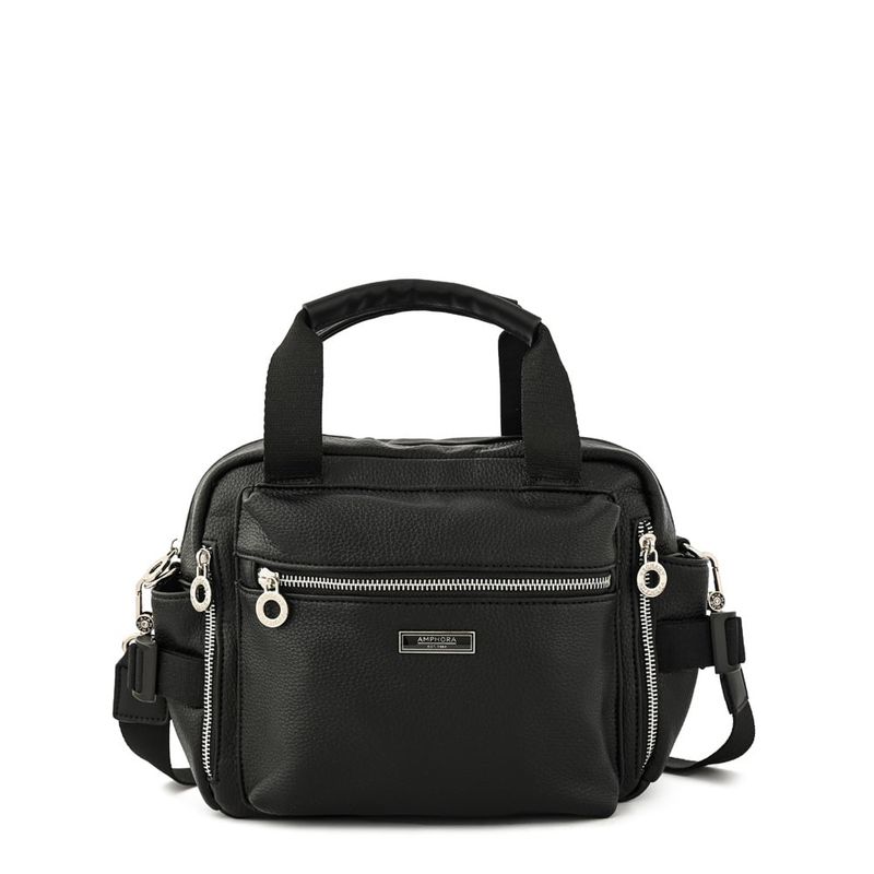 AMPHORA - Cartera bandolera mediana lani Negro especial
