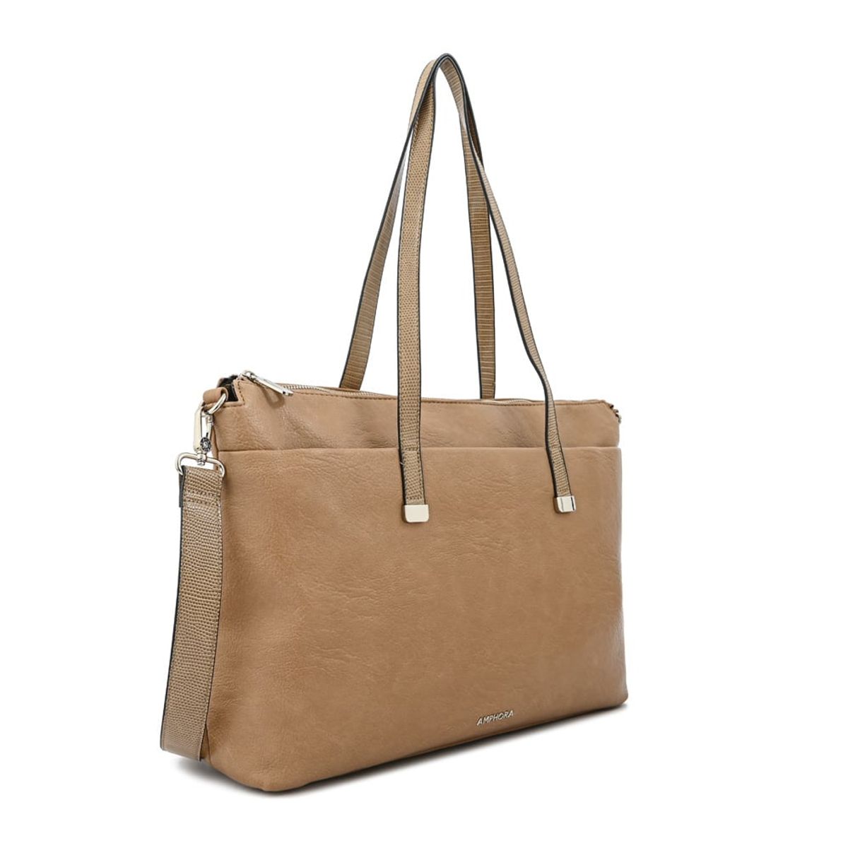 AMPHORA - Cartera tote porta notebook lilian grande taupe