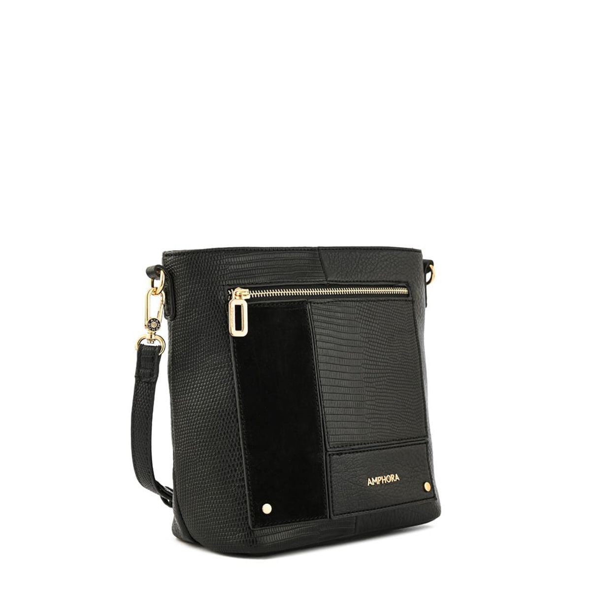 AMPHORA - Cartera bandolera jane mediana negro especial