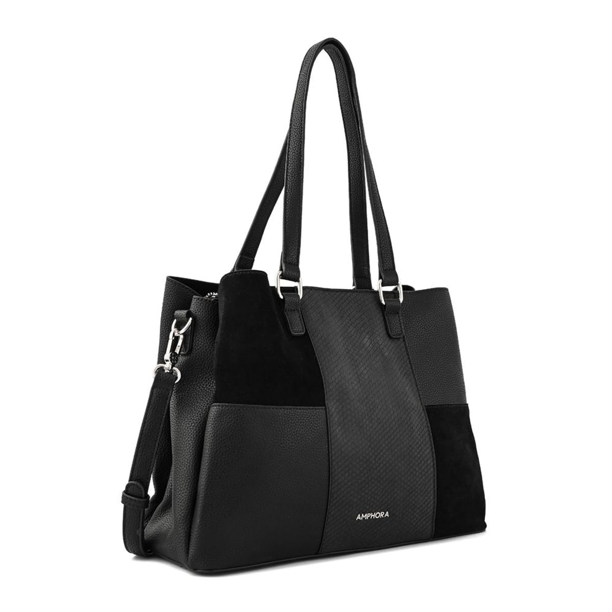 AMPHORA - Cartera tote tres divisiones jesse grande negro