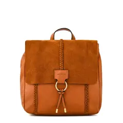 AMPHORA - Mochila con tapa mediana daila camel