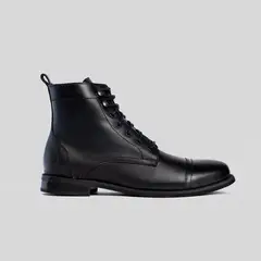 TRAUKO - Zapato Hombre Cuero Negro Cromo Milano