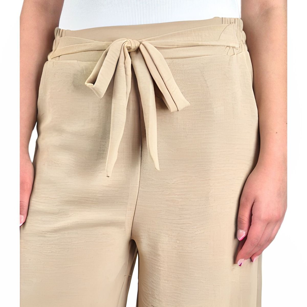 LIKE SHOP - Pantalon Palazzo Mujer Tipo Lino Casual Semi Formal Tiro Alto 106