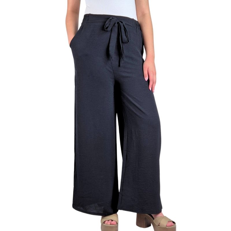 MPROPIA - Pantalon Palazzo Mujer Tipo Lino Casual Semi Formal Tiro Alto 106
