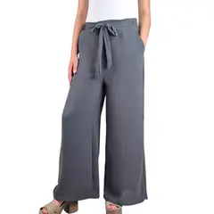 MPROPIA - Pantalon Palazzo Mujer Tipo Lino Casual Semi Formal Tiro Alto 106