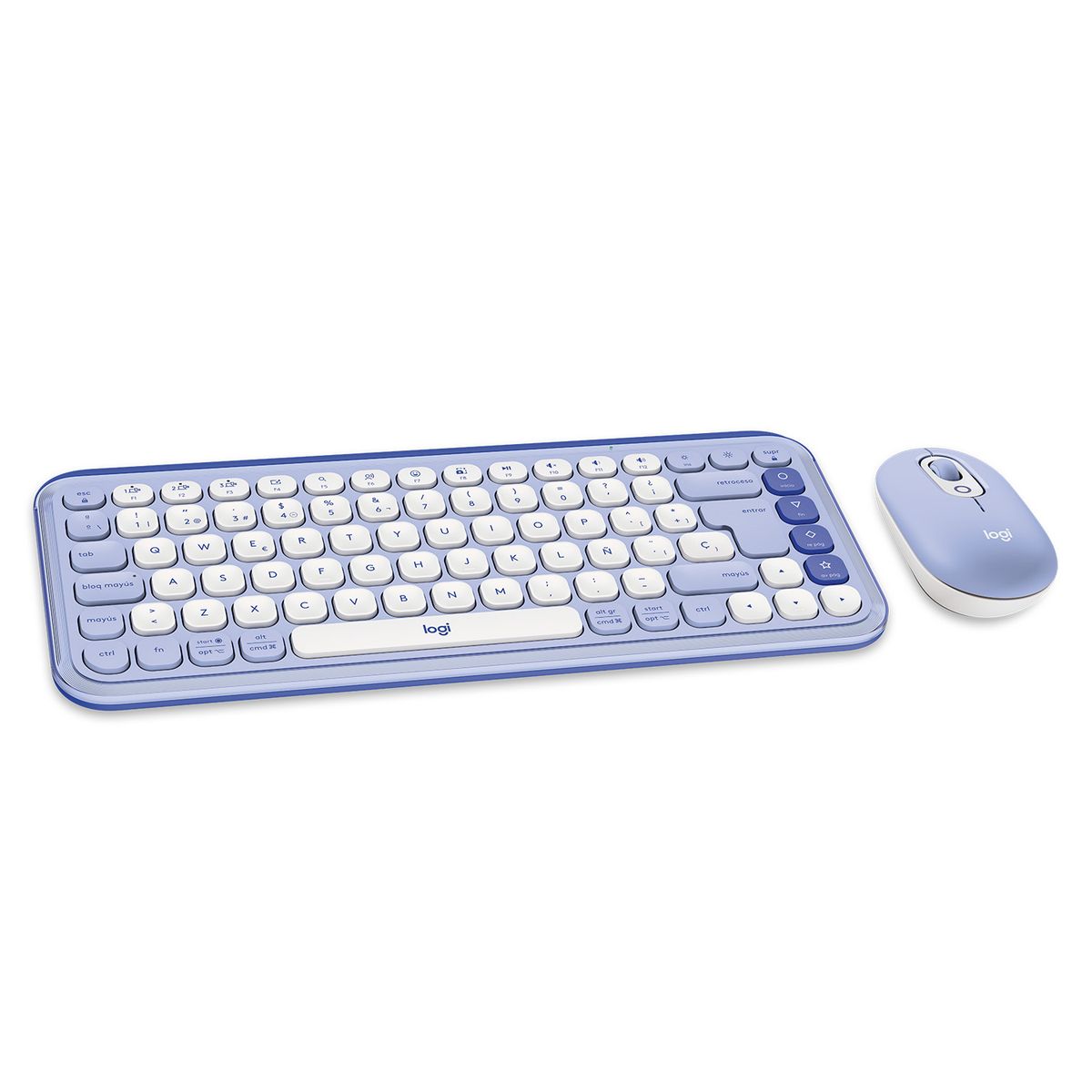 LOGITECH - Kit Teclado Y Mouse Logitech Pop Icon, Español, Lila