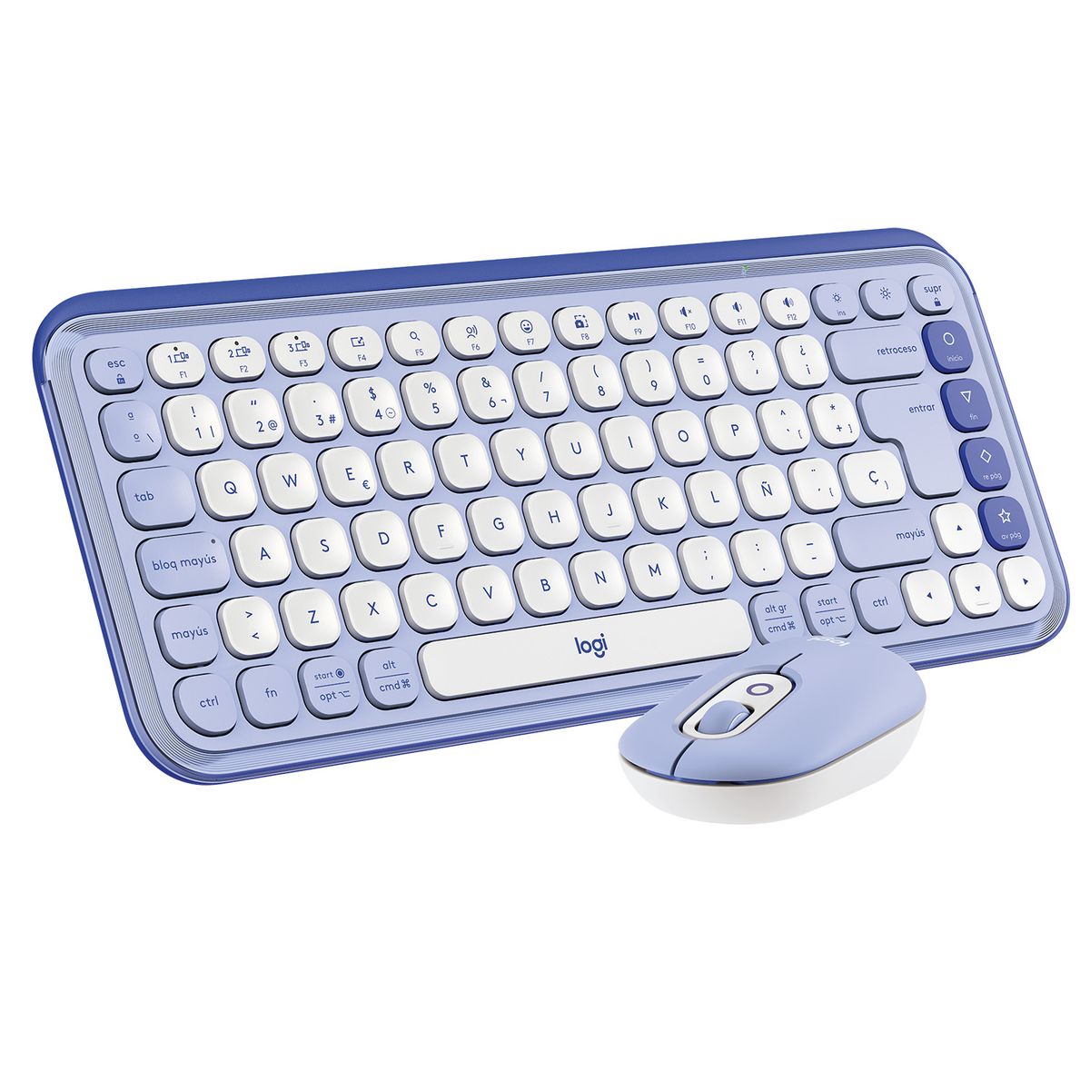 LOGITECH - Kit Teclado Y Mouse Logitech Pop Icon, Español, Lila