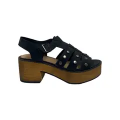 PAND G - Sandalia Negra Plataforma Mujer