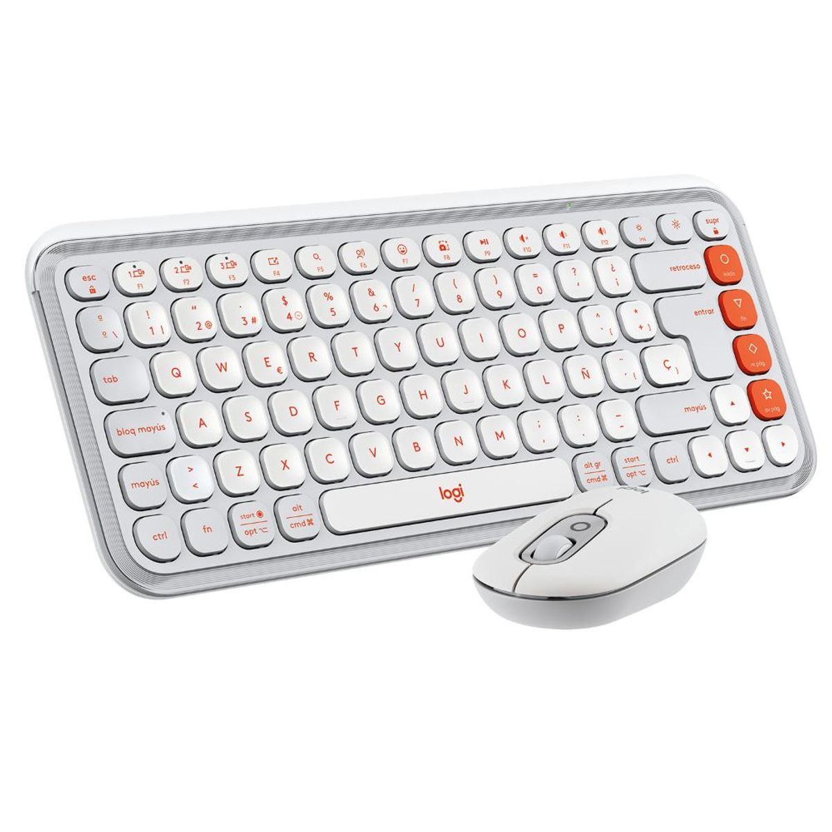 LOGITECH - Kit Teclado Y Mouse Logitech Pop Icon, Español, Blanco