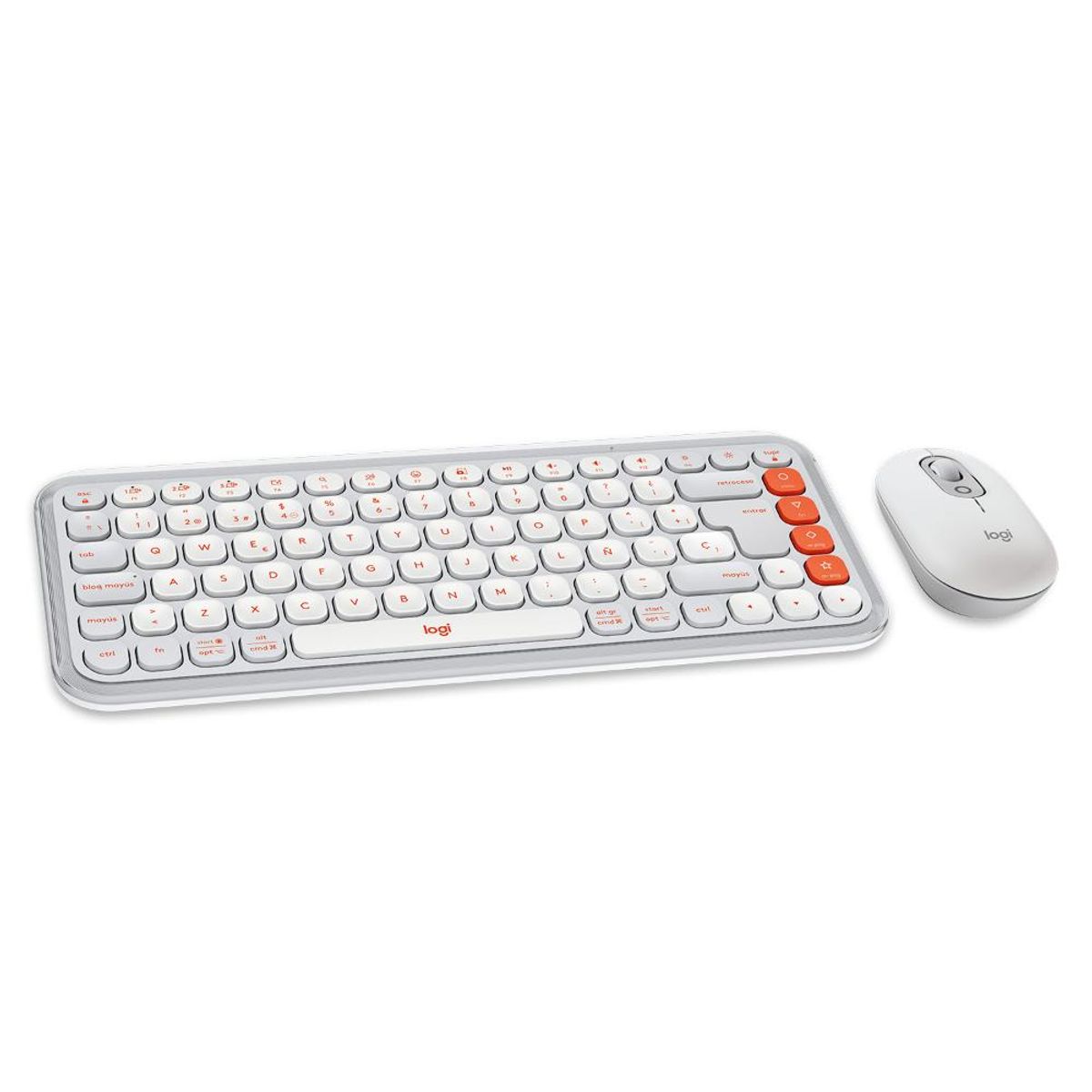 LOGITECH - Kit Teclado Y Mouse Logitech Pop Icon, Español, Blanco