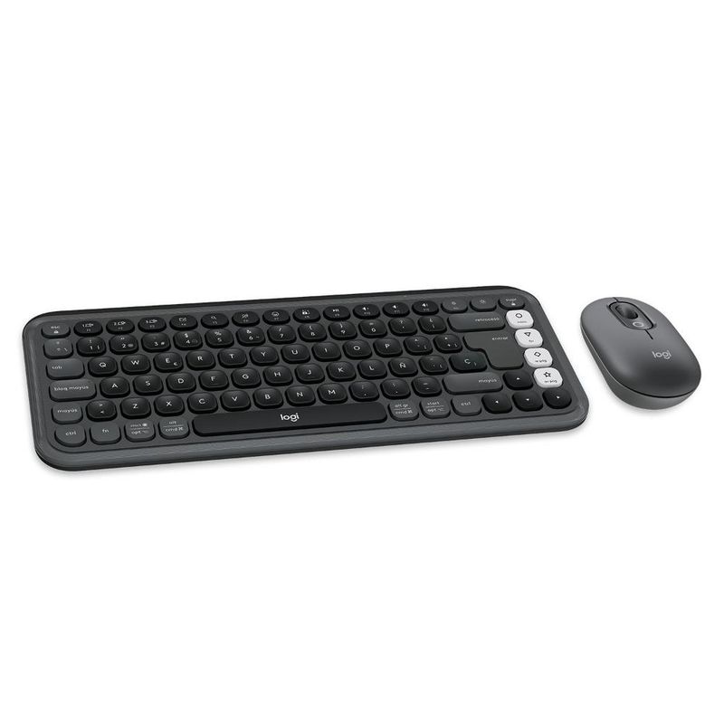 LOGITECH - Kit Teclado Y Mouse Logitech Pop Icon Español Grafito