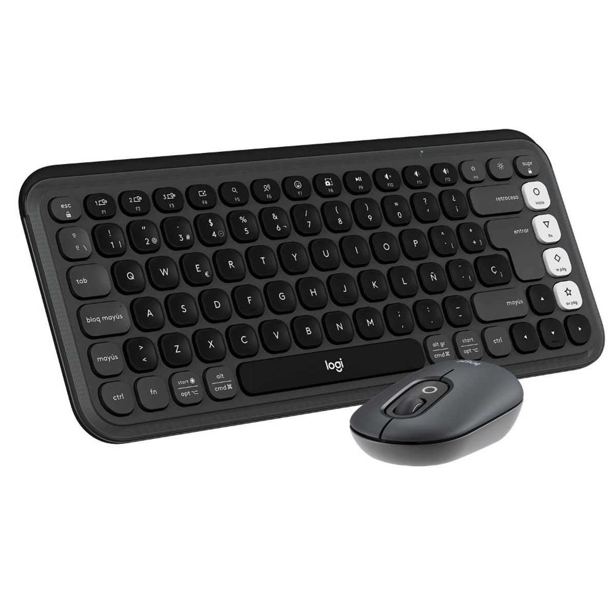 LOGITECH - Kit Teclado Y Mouse Logitech Pop Icon, Español, Grafito