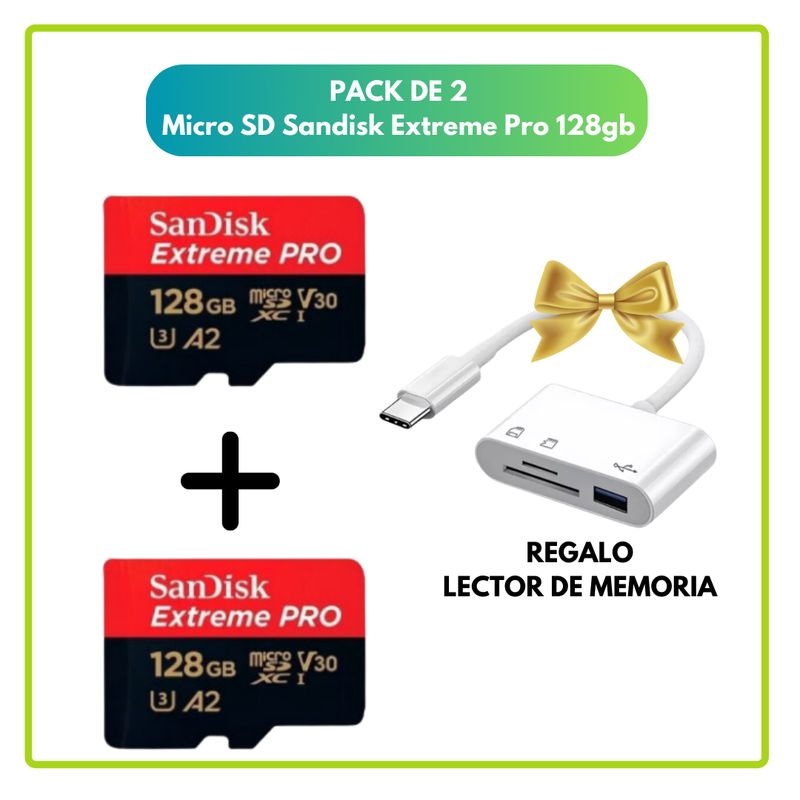 SANDISK - Micro SD SanDisk Extreme PRO 128 GB / PACK 2