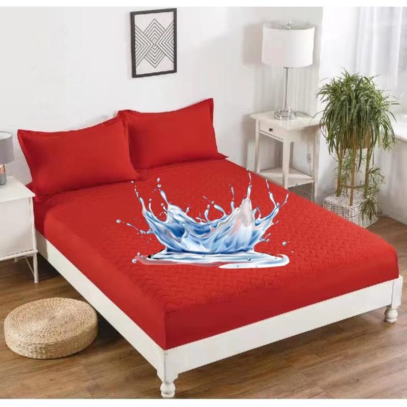 GENERICO - TOPPER O CUBRE COLCHON IMPERMEABLE KING COLOR TERRACOTA TF