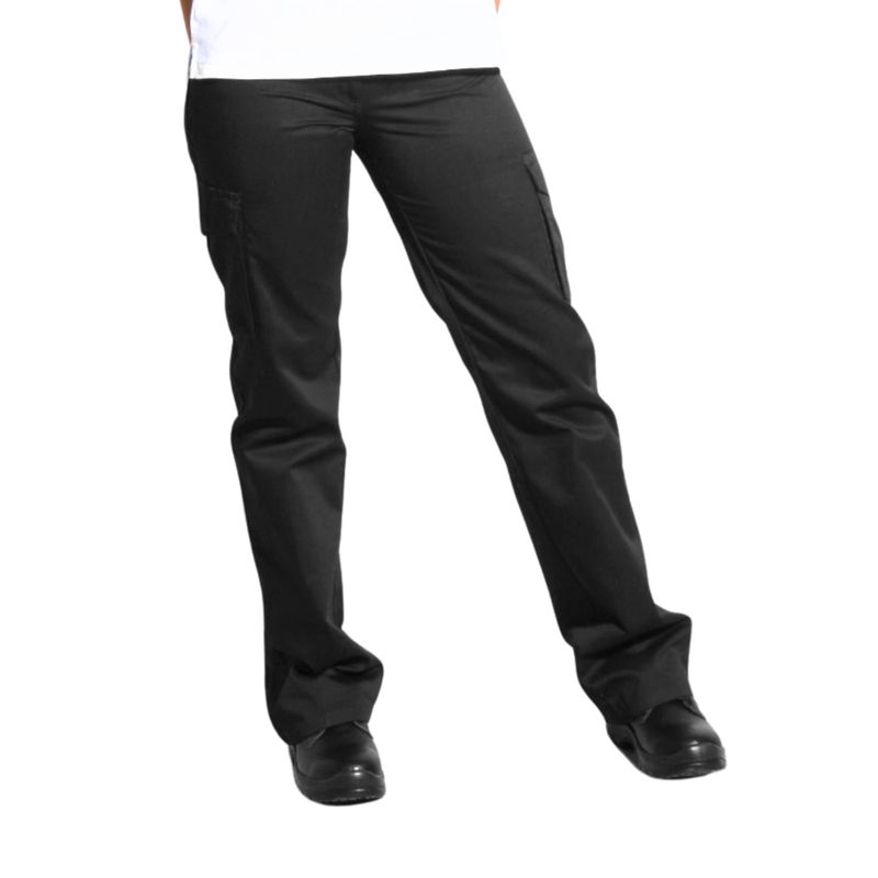 90 GRADOS - Pantalón Dama Gabardina Cargo Negro_.