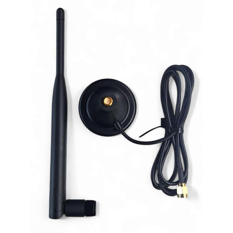 GEN - Antena Wifi Modem Router Base Alta Magnetica Cable Potencia - Negro