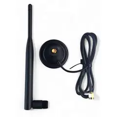 GEN - Antena Wifi Modem Router Base Alta Magnetica Cable Potencia - Negro