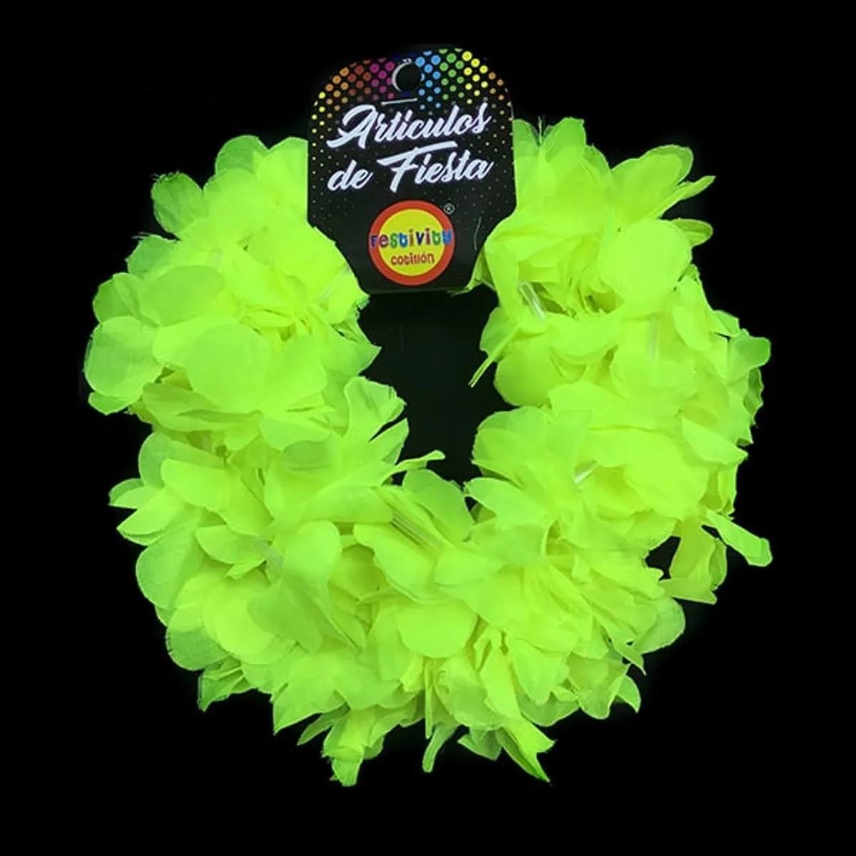 GENERICO - CINTILLO ELASTICADO FLOR FLUOR AMARILLO X6 UNI