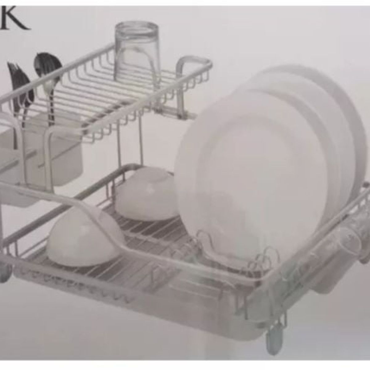 GENERICO - Elegante Secaplatos  Escurridor Aluminio Inoxidable Gris