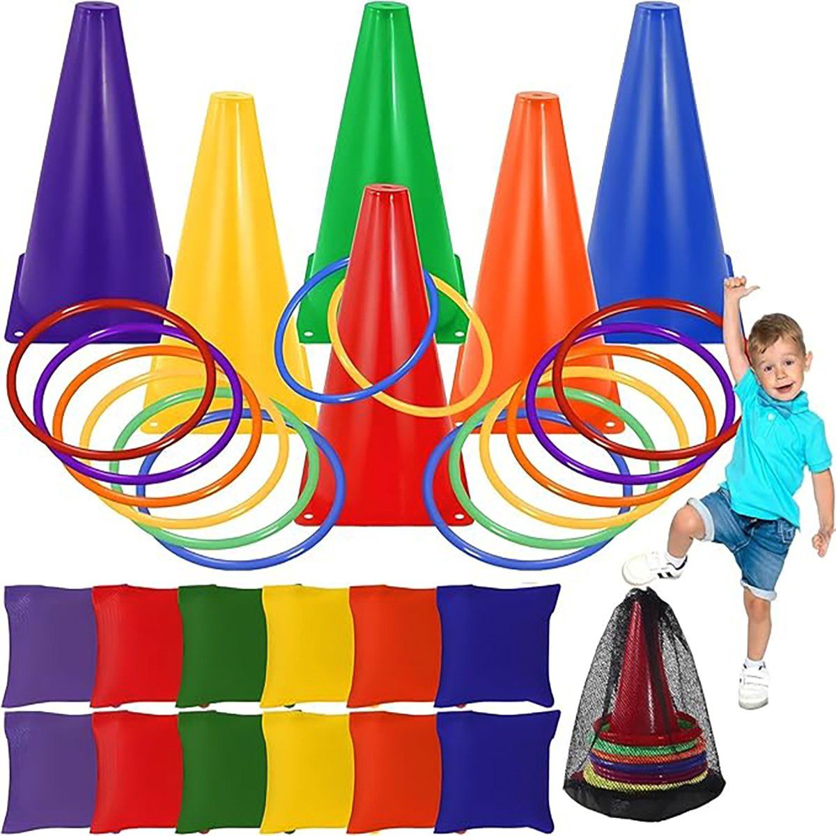 GENERICO - Juego 3 En 1 Para Carnaval Conos De Plástico Blando Jugar