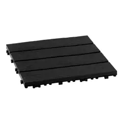 QRUBBER - Piso Jardín Armable Tipo Deck 9 Unidades Negro MQ -