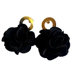 CATHALIFAUDJOYAS - Aros flor tela mediana