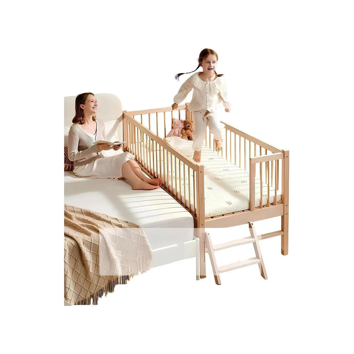 LUBABYCAS - Cama Colecho 4 Laterales Con Colchón Sabana LuBabycas