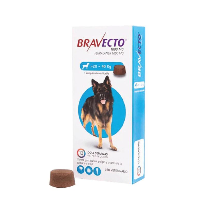 BRAVECTO - Antiparasitario Externo Bravecto Perro - 20 A 40 KG (1CP)