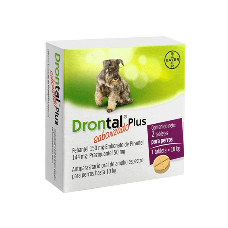 GENERICO - Antiparasitario Interno Drontal Plus Hasta 10 KG 2 Comp