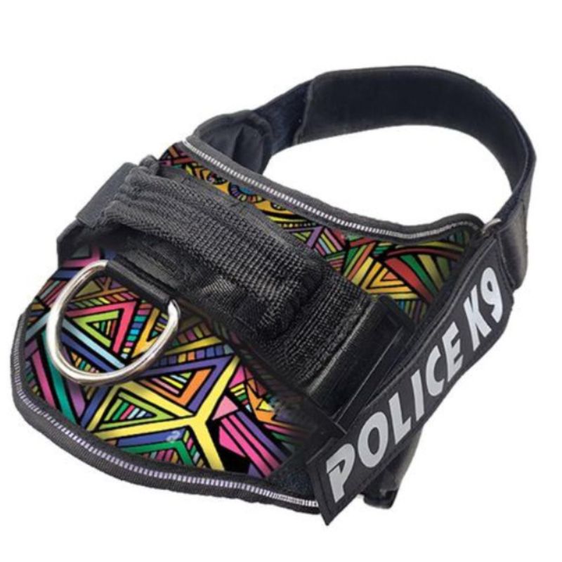 GENERICO - Arnes Police K9 Reforzado - 20 a 35 kg - Multicolor - Tallla L