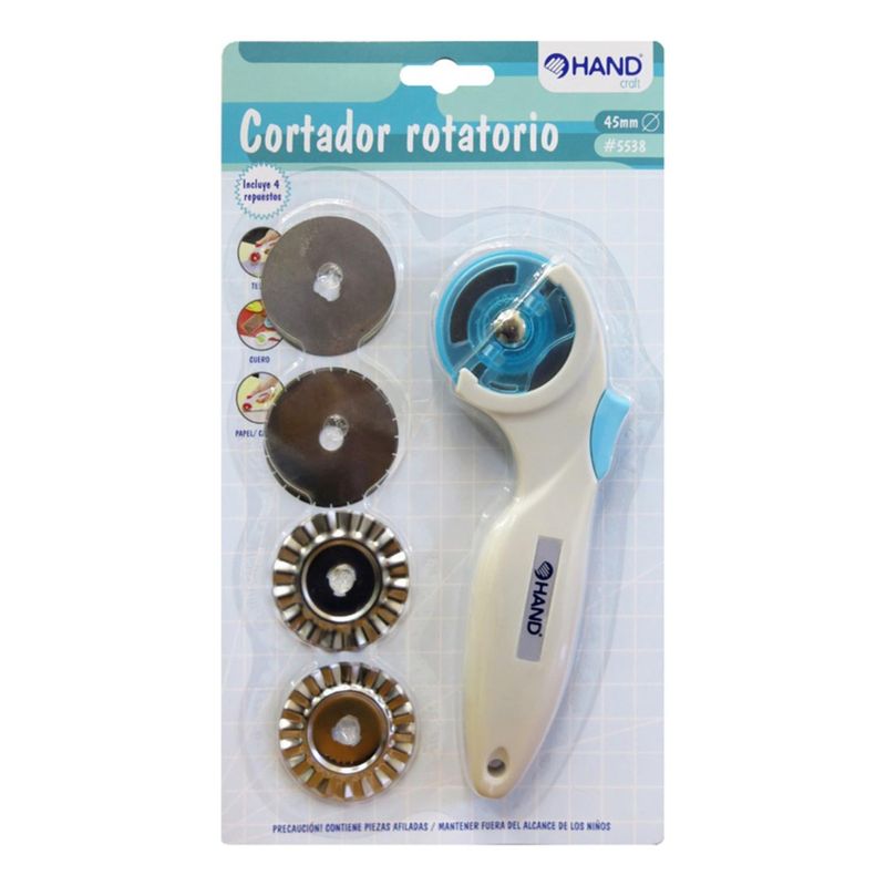HAND - Cuchillo Cortador Rotatorio 45 Mm + 4 Repuestos Hand