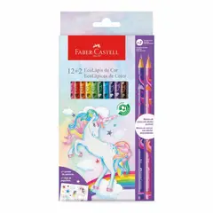 FABER-CASTELL - Ecolápices de Colores Unicornio x12+2