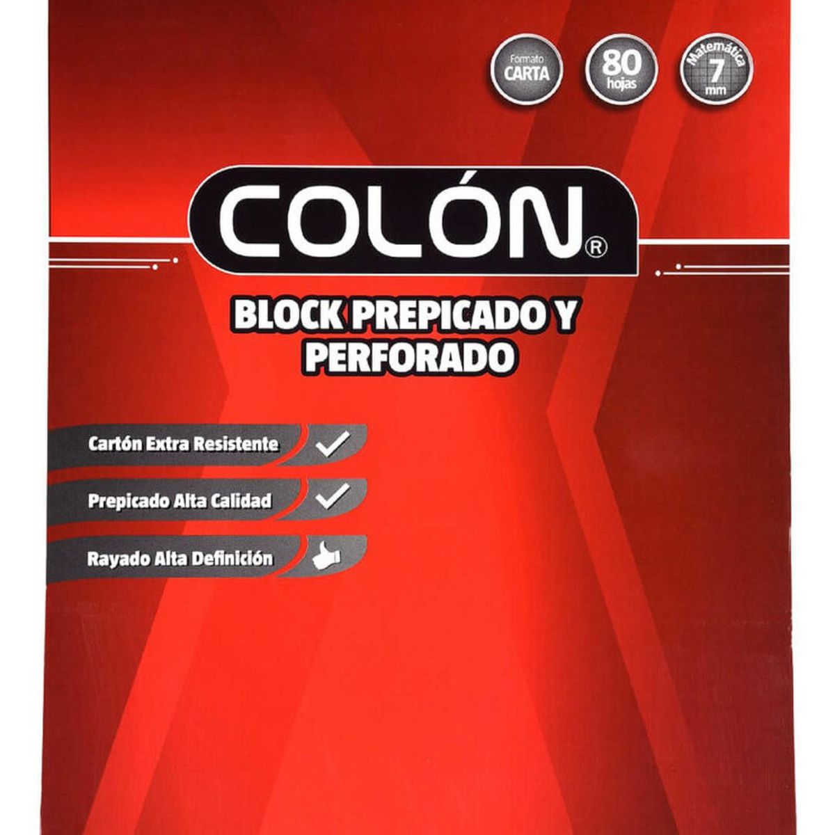 COLON - Block Cuadriculado Prepicado Y Perforado 80 Hojas. Colón