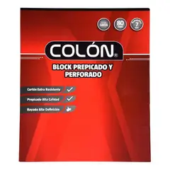 COLON - Block Cuadriculado Prepicado Y Perforado 80 Hojas. Colón