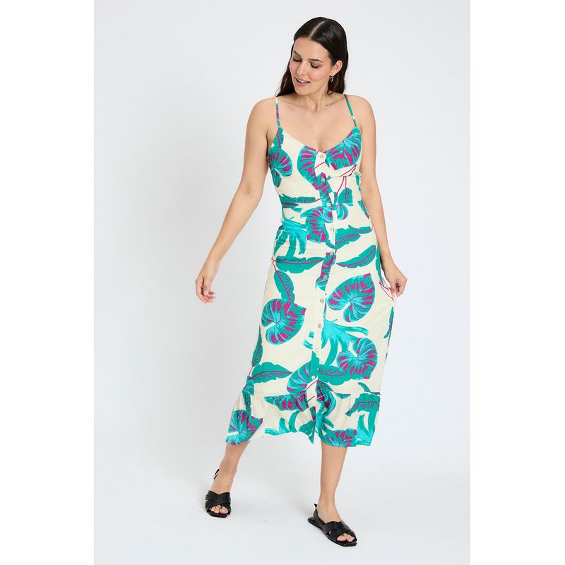 IO - Vestido Largo Crudo Mujer Io