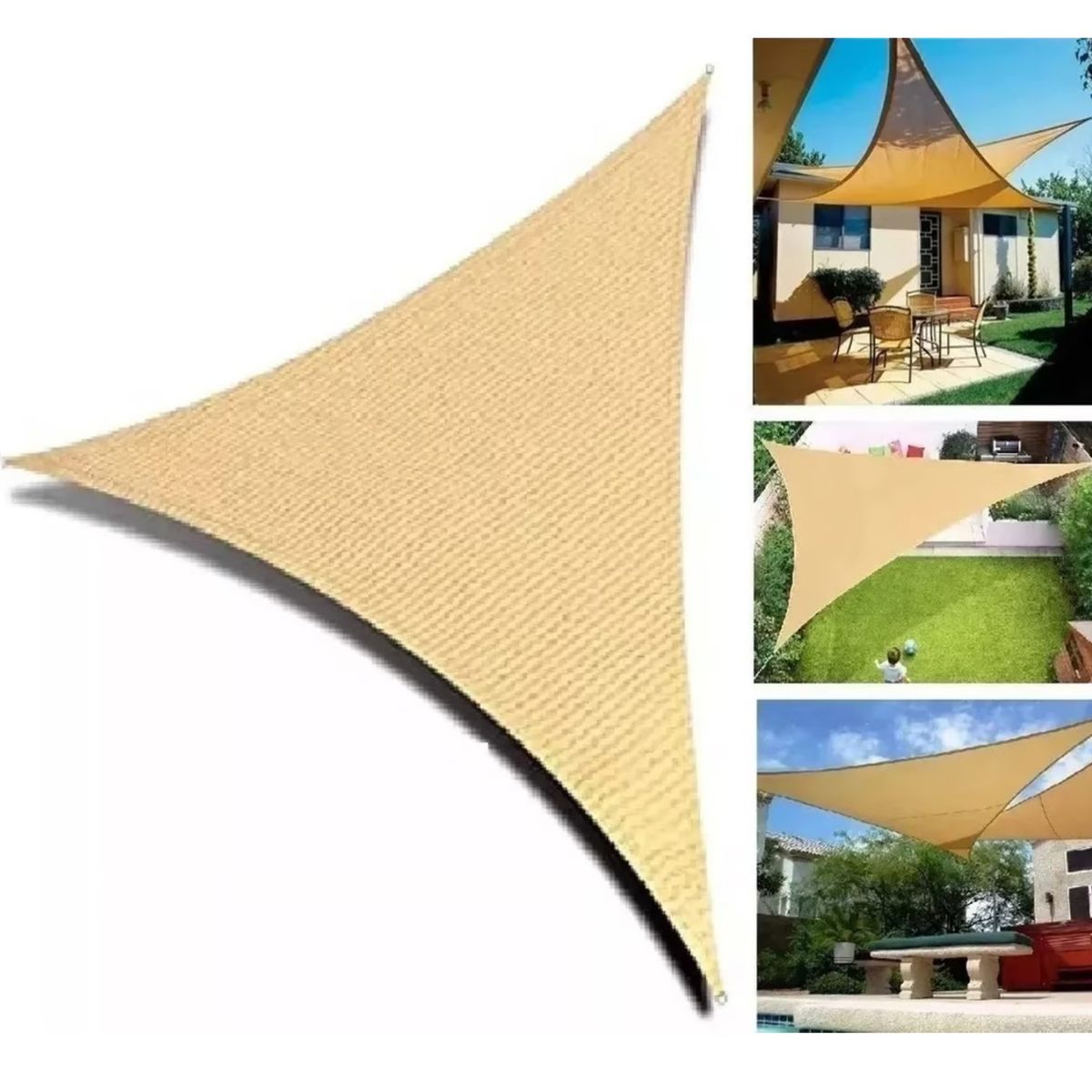 GENERICO - Toldo Vela Malla Sombra Triangular 3 X 3 X 3