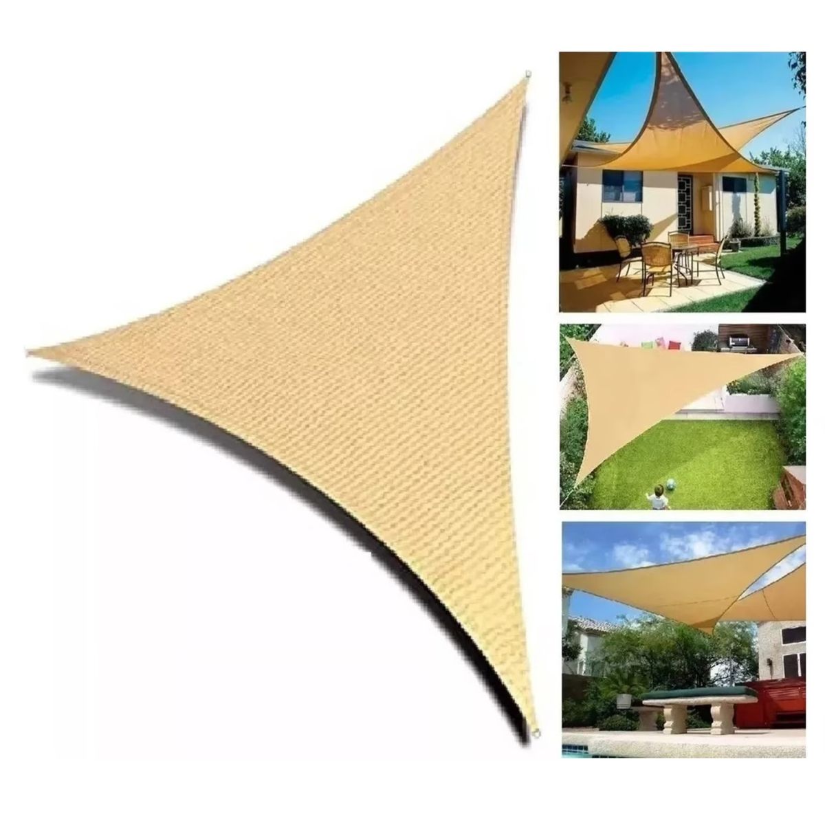 GENERICO - Toldo Vela Malla Sombra Triangular 3 X 3 X 3