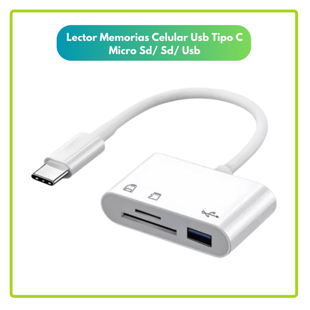 GENERICO - Lector Memorias Celular Usb Tipo C Micro Sd Usb