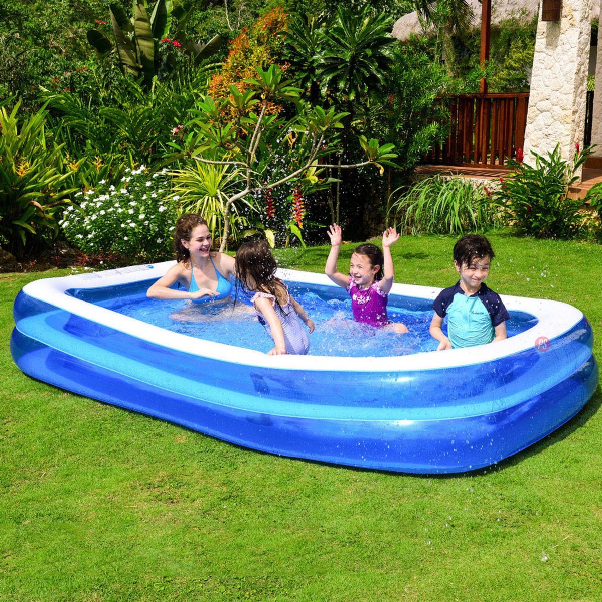 GENERICO - Piscina Inflable 201x150x50cm Con 2 Anillos - SC