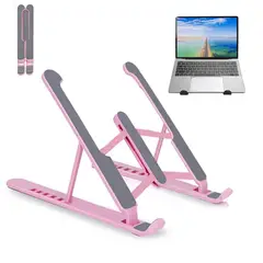 GENERICO - Soporte Plegable Antideslizante Para Laptop Rosa 6 niveles